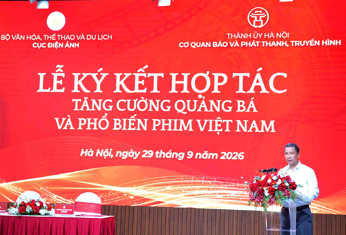 Phát biểu tại lễ ký kết, ông Nguyễn Kim Khiêm - Phó Giám đốc Cơ quan Báo và Phát thanh, Truyền hình Hà Nội cho biết: Đây là sự hợp tác có ý nghĩa thiết thực, kết nối nguồn lực, thế mạnh của cơ quan quản lý nhà nước về điện ảnh và hệ thống báo chí phát thanh truyền hình và các nền tảng số của cơ quan báo chí phát thanh truyền hình Hà Nội, cùng hướng tới mục tiêu đưa các giá trị của điện ảnh Việt Nam đến gần hơn với công chúng.