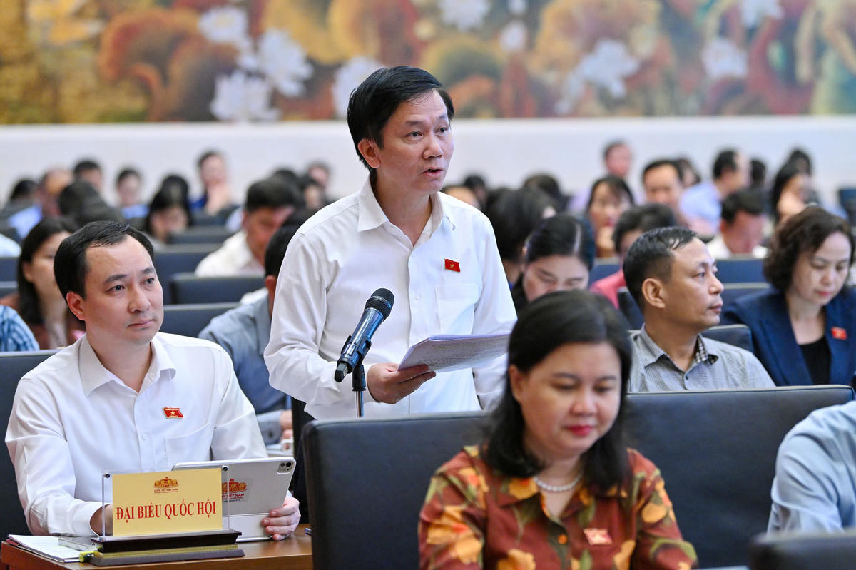 Đại biểu Quốc hội Lâm Văn Đoan phát biểu (Ảnh: Thuỷ Nguyên)