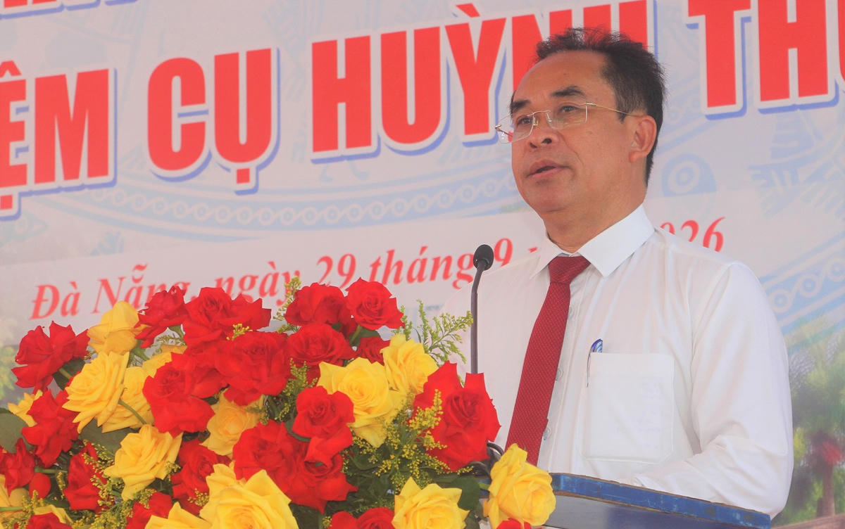Phó Chủ tịch UBND TP Đà Nẵng Trần Anh Tuấn phát biểu tại lễ khánh thành. Ảnh: NT.