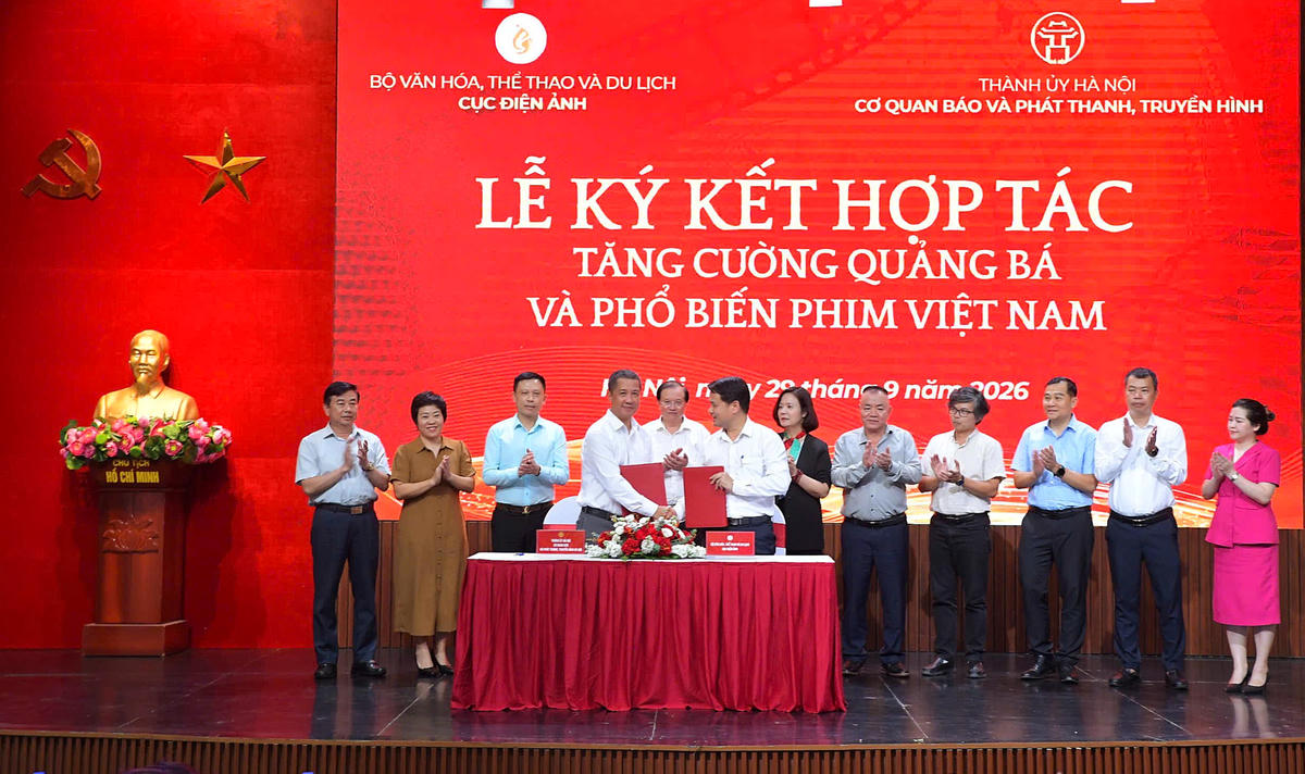 Lễ ký kết hợp tác tăng cường quảng bá và phổ biến phim Việt Nam giữa Cơ quan Báo và Phát thanh, Truyền hình Hà Nội và Cục Điện ảnh (Bộ VHTTDL).