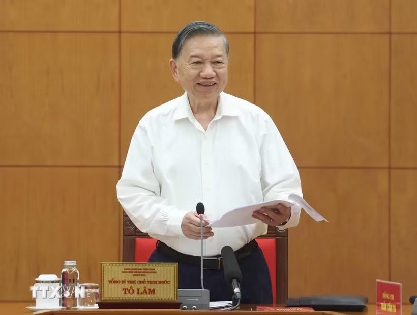 Tổng Bí thư, Chủ tịch nước Tô Lâm phát biểu chỉ đạo. (Ảnh: Thống Nhất/TTXVN).