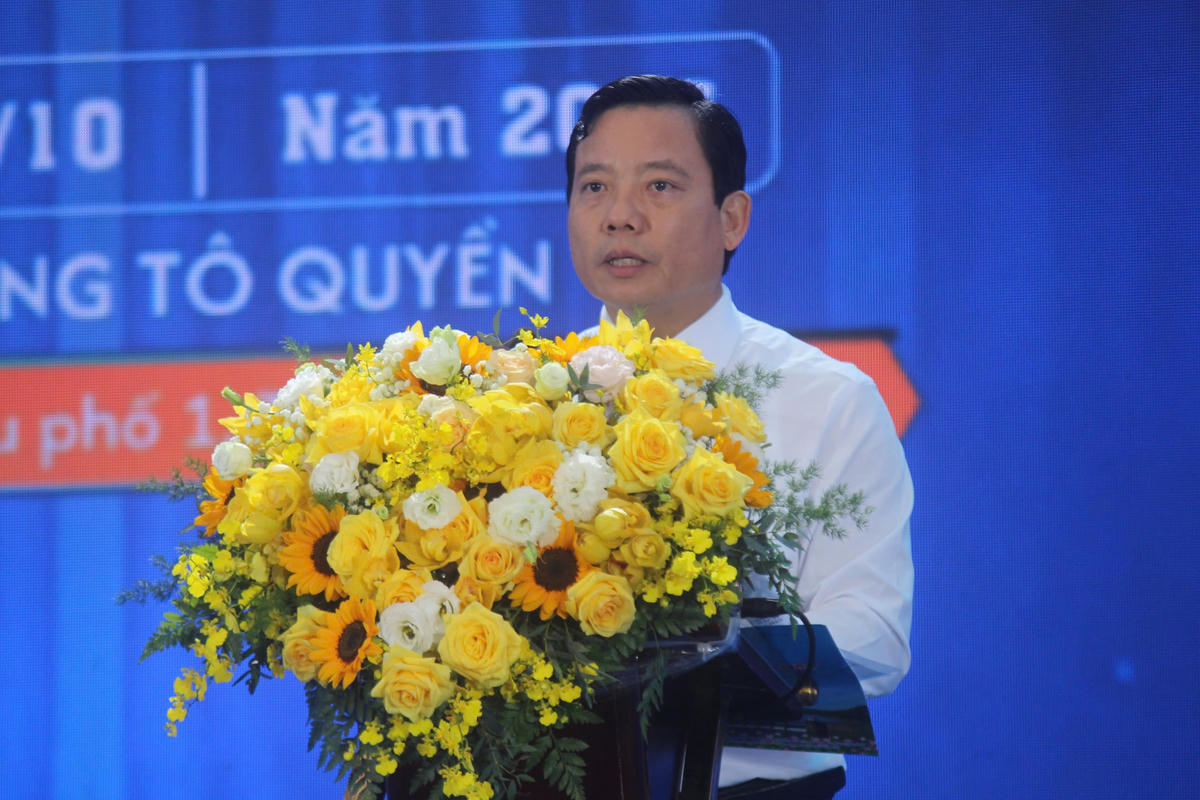 Ông Phạm Tấn Hoà, Phó Chủ tịch UBND tỉnh Tây Ninh phát biểu tại ngày hội. Ảnh: Đ.Xá.