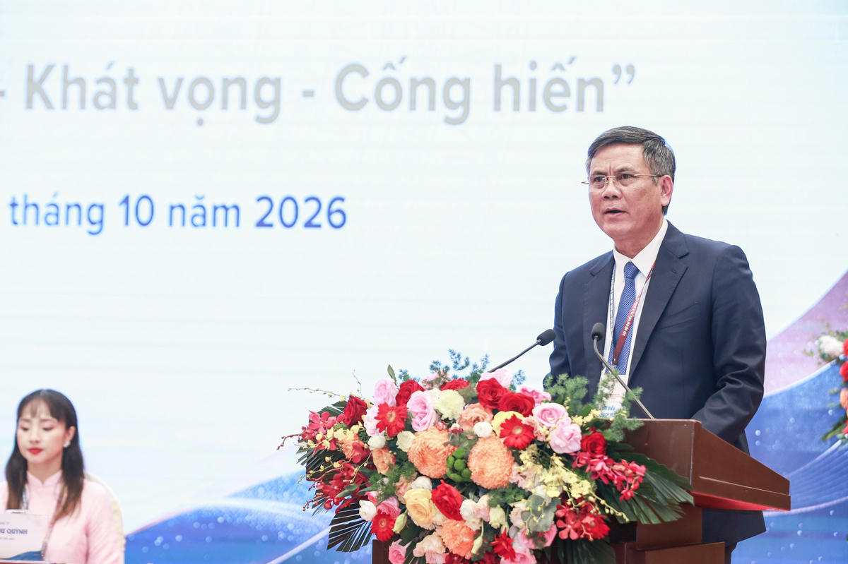 Phó Chủ tịch UBTƯ MTTQ Việt Nam Trần Thắng phát biểu tại Đại hội. Ảnh: Quang Vinh.