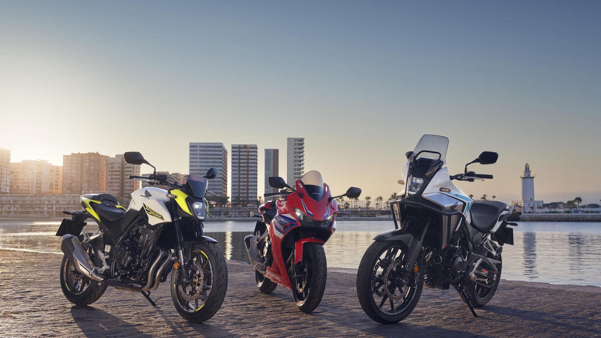 Từ trái qua: CB500 Hornet, CBR500R và NX500. Ảnh: Honda