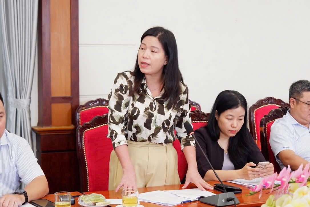 Bà Võ Thị Phương, đại diện Sở Văn hóa và Thể thao TPHCM góp ý tại hội nghị. Ảnh: H.Lê