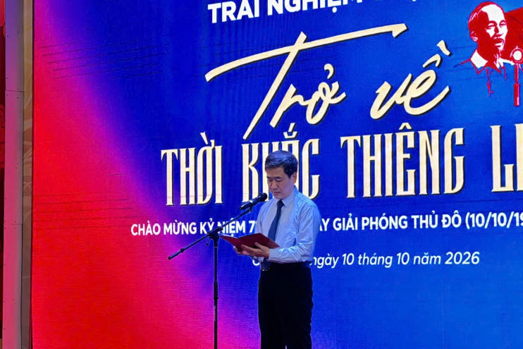 Ông Nguyễn Quốc Hoàn phát biểu khai mạc chương trình. Ảnh: Ngọc Linh.