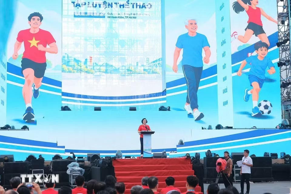 Đồng chí Phạm Thị Thanh Trà, Bí thư Trung ương Đảng, Phó Thủ tướng Chính phủ phát biểu khai mạc. (Ảnh: Hoàng Hiếu/TTXVN)