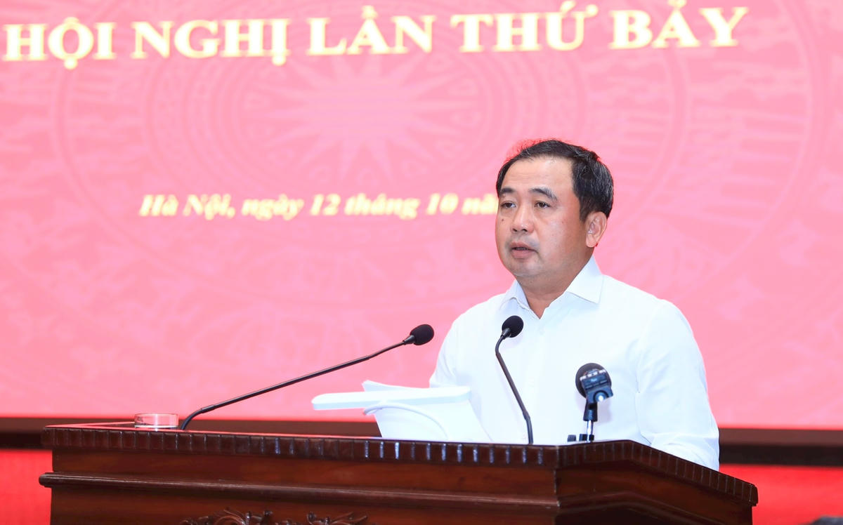 Bí thư Thành ủy Trần Đức Thắng phát biểu kết luận hội nghị. Ảnh: QT
