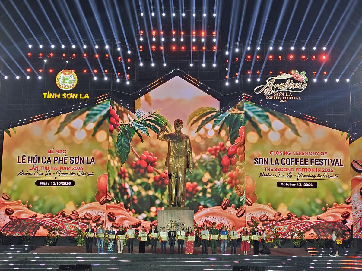 Khen thưởng tổ chức, cá nhân đã có những đóng góp vào sự thành công của Lễ hội. Ảnh: H.H.