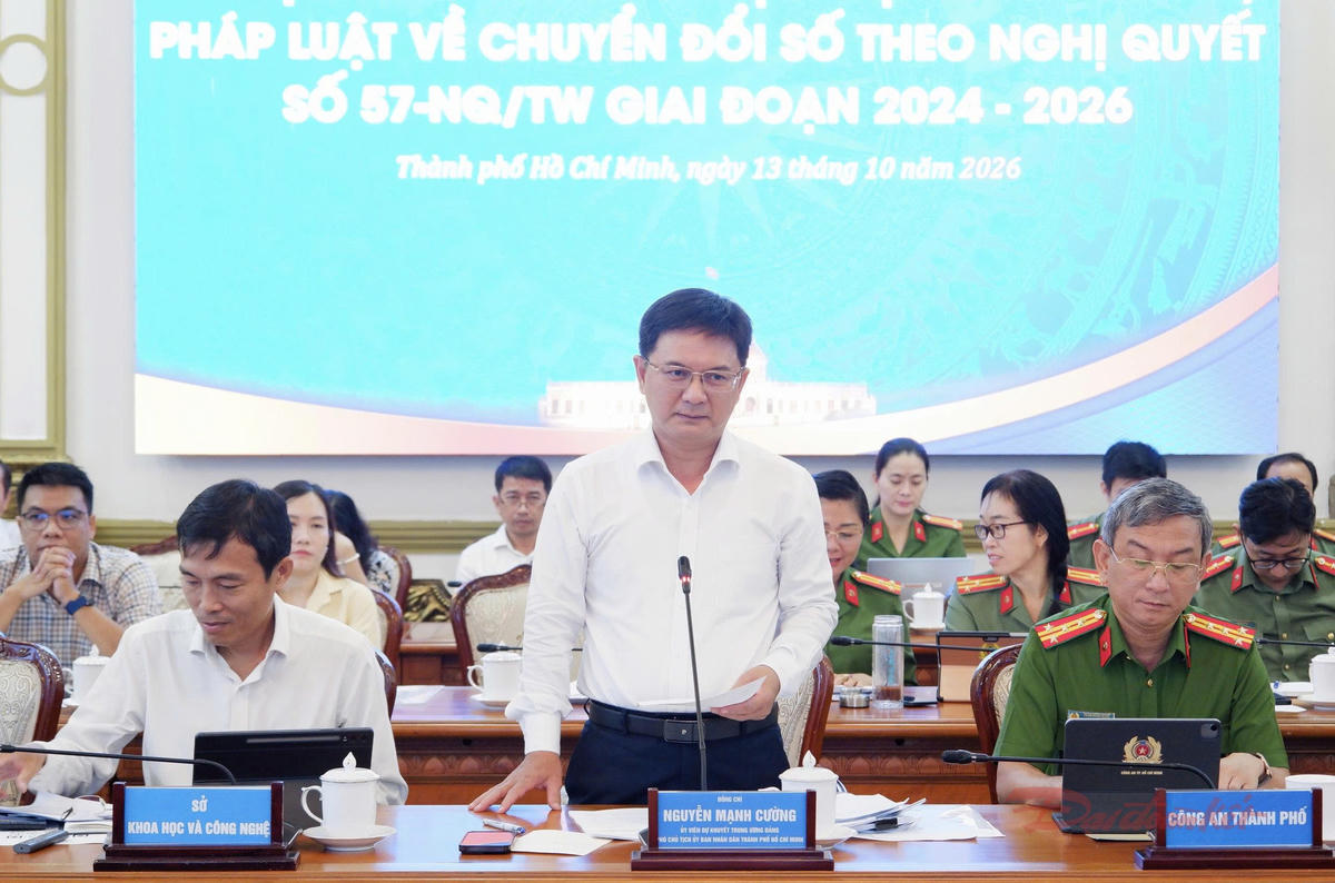 Phó Chủ tịch UBND TPHCM Nguyễn Mạnh Cường phát biểu. Ảnh: H.LÊ.