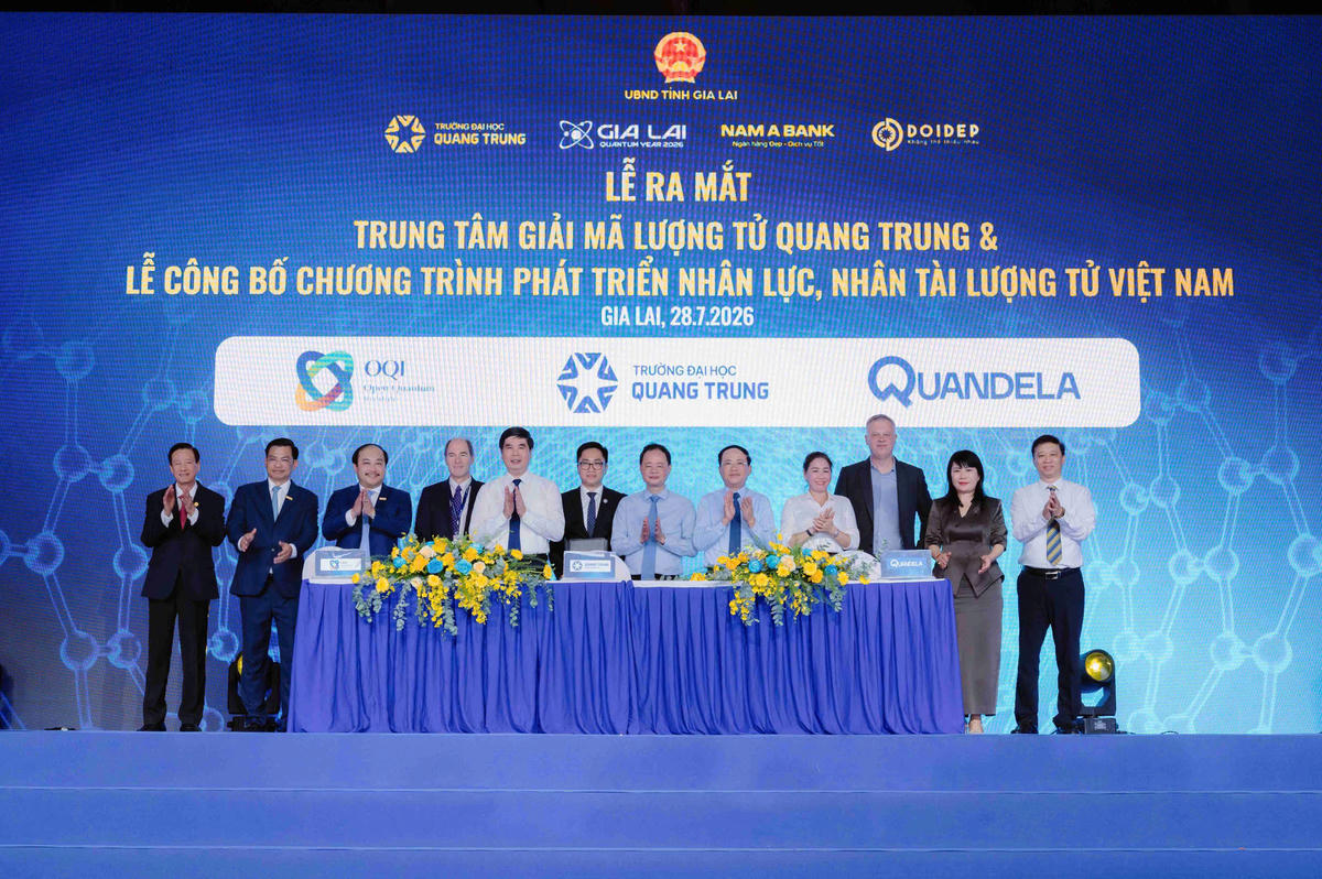 Lễ ra mắt Trung tâm Giải mã lượng tử Quang Trung và công bố chương trình phát triển nhân lực, nhân tài lượng tử Việt Nam.