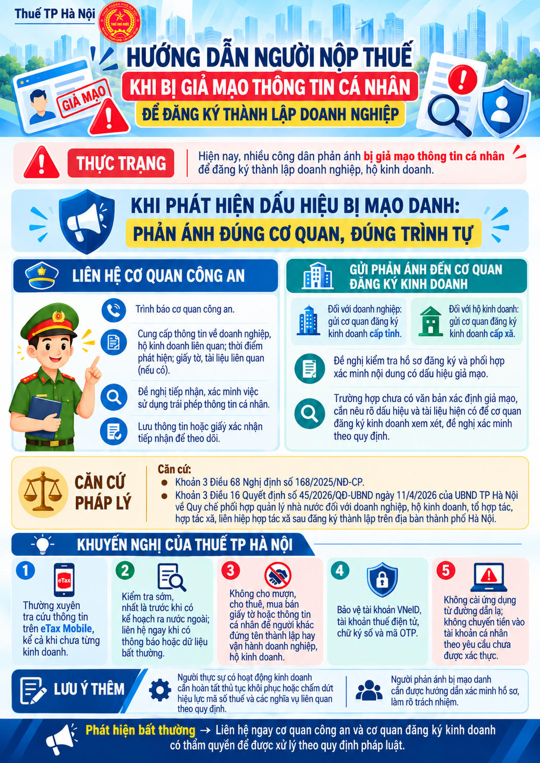Phát hiện bị giả mạo thông tin cá nhân đăng ký doanh nghiệp, cần làm gì?