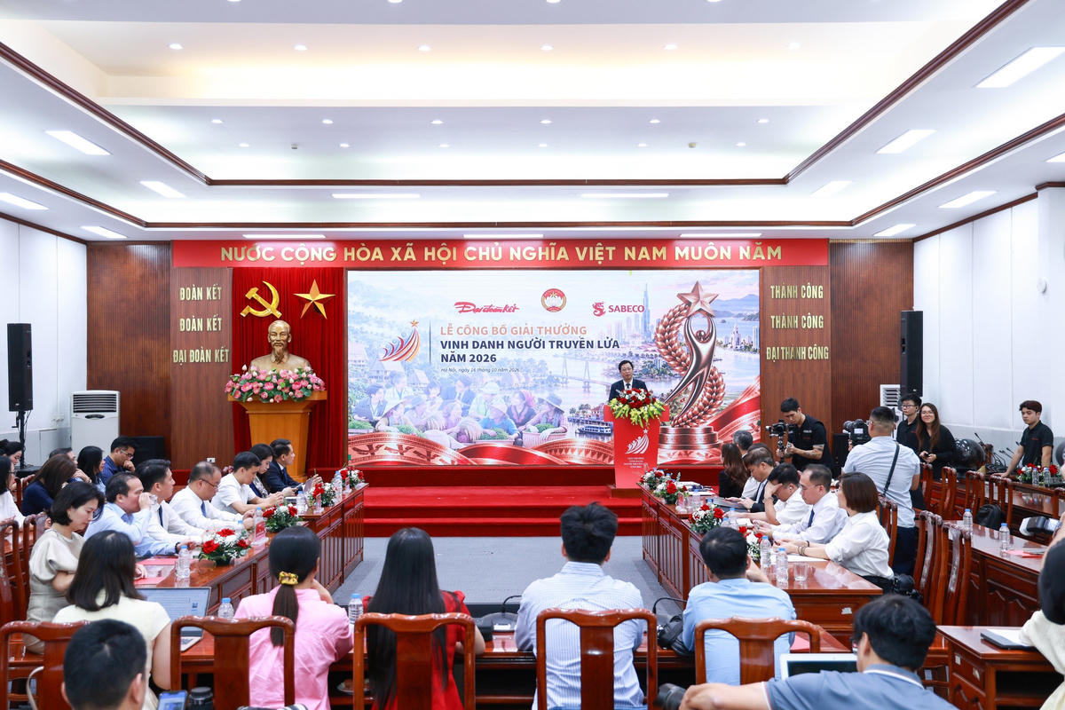 Quang cảnh Lễ công bố Giải thưởng “Vinh danh Người truyền lửa” cấp quốc gia năm 2026 tại Hà Nội. Ảnh: Quang Vinh.