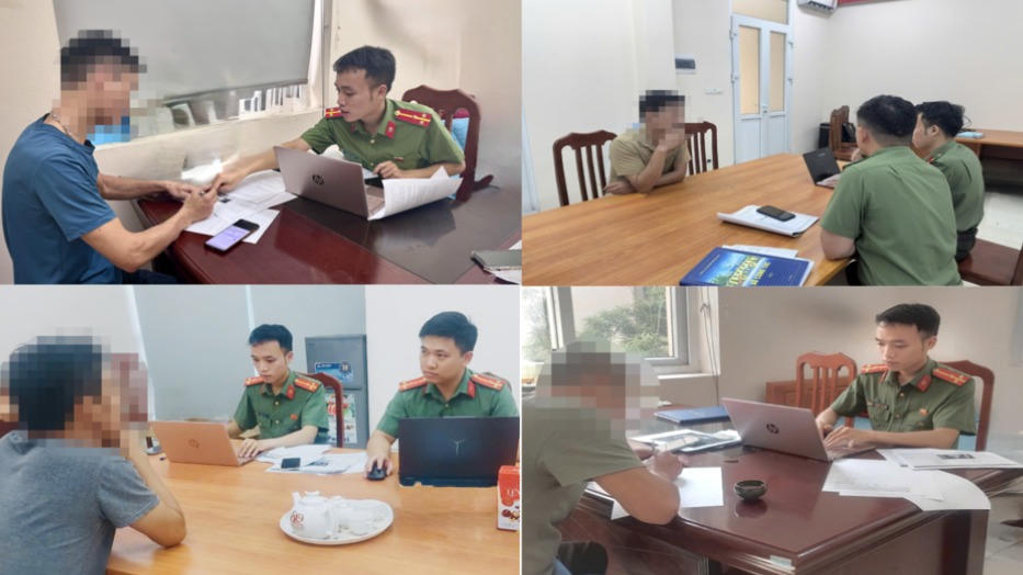 Công an xã Tam Hưng mời một số chủ tài khoản đến trụ sở để làm việc.