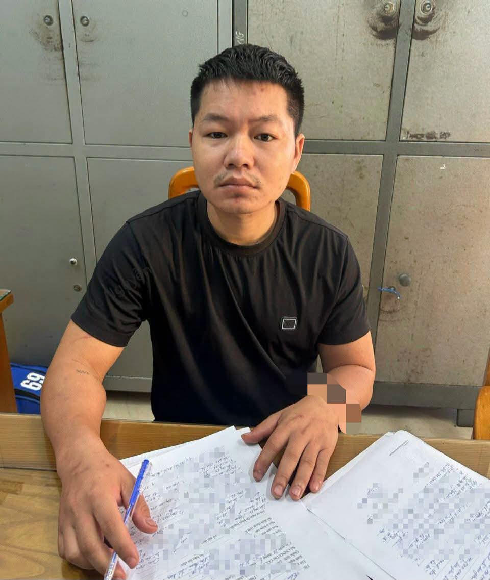 Đối tượng Thái Thanh Chương tại cơ quan Công an. Ảnh: CAQT