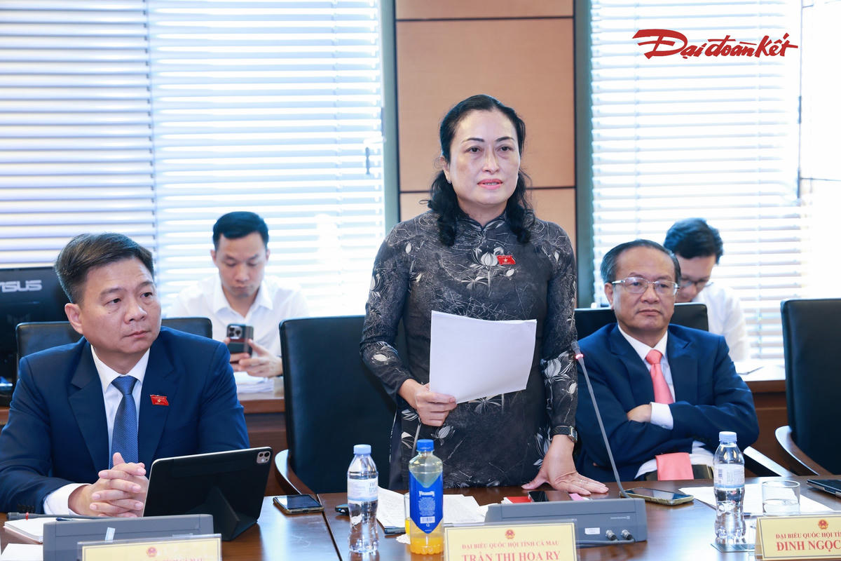 Bà Trần Thị Hoa Ry phát biểu (Ảnh: Quang Vinh)