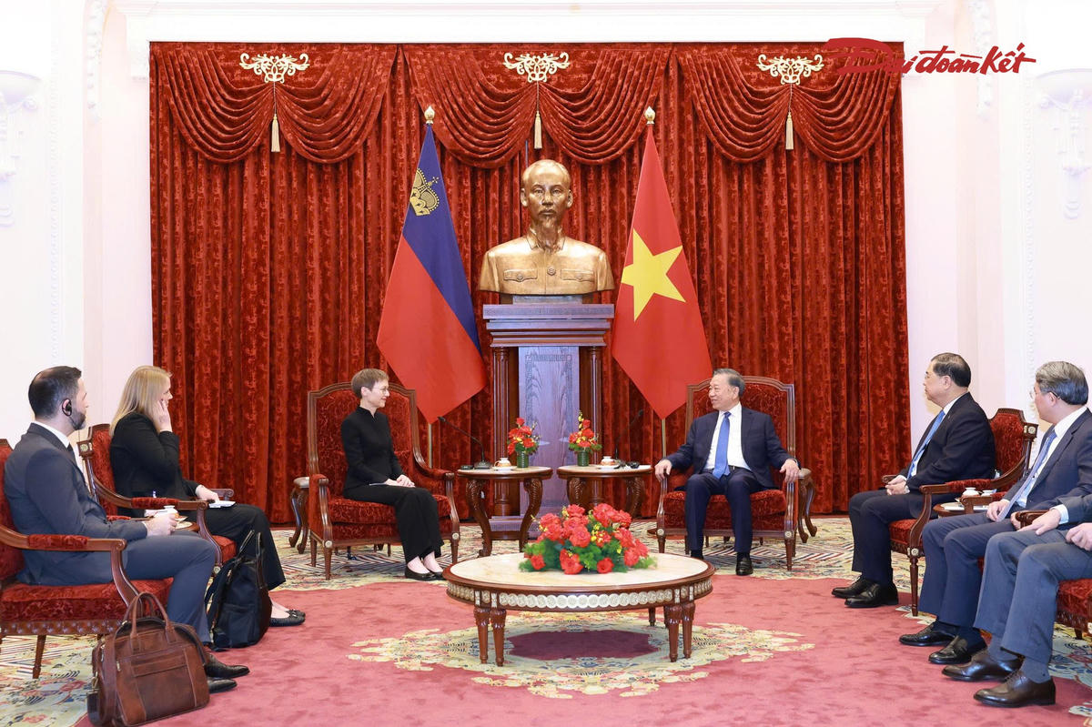 Quang cảnh cuộc tiếp Thủ tướng Công quốc Liechtenstein Brigitte Haas.
 Ảnh: Quang Vinh