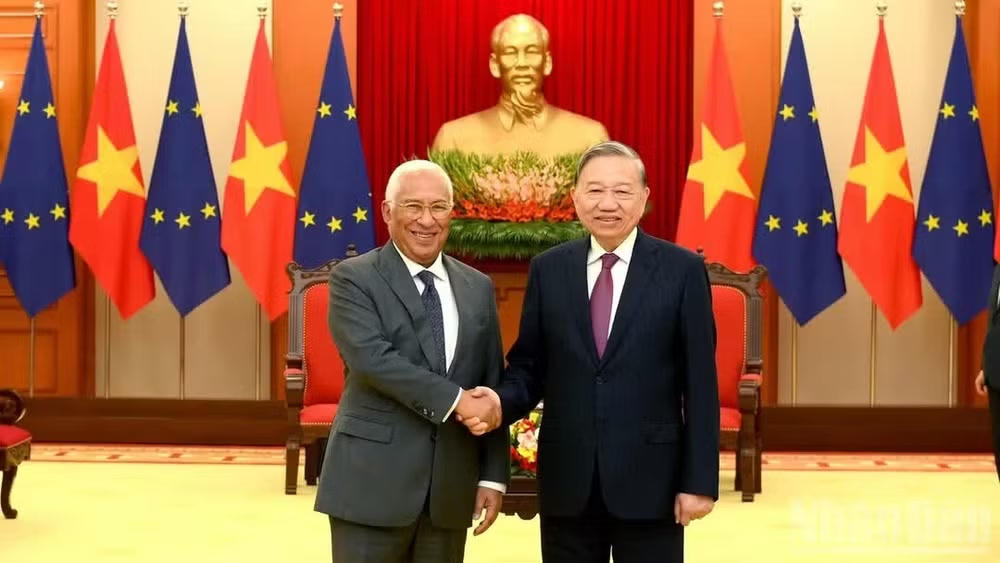 Chiều 29/1/2026, tại Trụ sở Trung ương Đảng, Tổng Bí thư Tô Lâm tiếp Chủ tịch Hội đồng châu Âu Antonio Costa. (Ảnh: ĐĂNG KHOA).