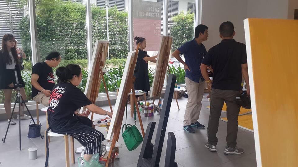 Các họa sĩ VAS tại Saigon Workshop.