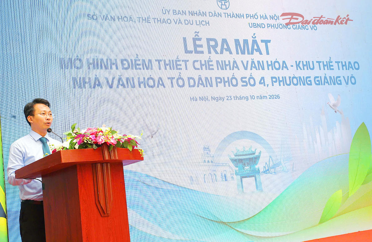 Phó Giám đốc Sở Văn hóa, Thể thao và Du lịch Hà Nội Trần Trung Hiếu phát biểu.