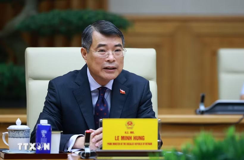 Thủ tướng Lê Minh Hưng tiếp bà Pauline Tamesis, Điều phối viên Thường trú Liên hợp quốc tại Việt Nam và Trưởng đại diện các tổ chức Liên hợp quốc tại Việt Nam. (Ảnh: Dương Giang/TTXVN).