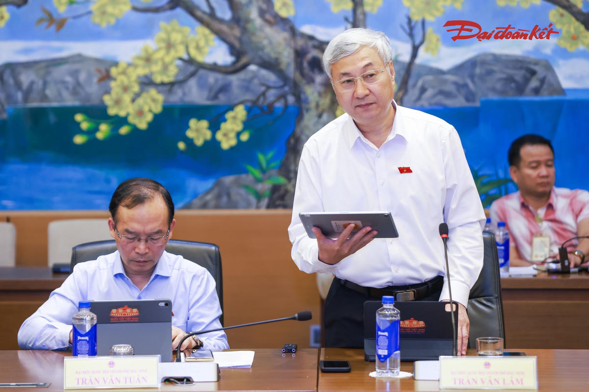 Ông Trần Văn Lâm phát biểu tại Tổ 7 (Ảnh: Quang Vinh)