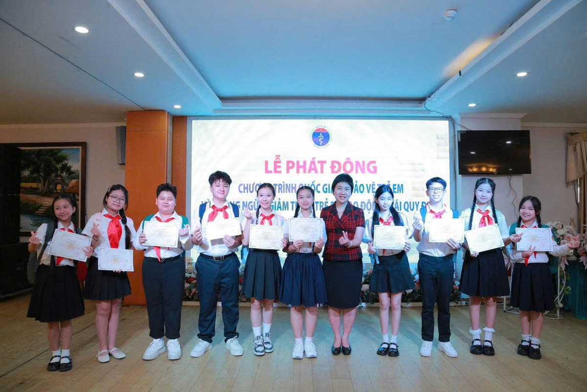 Bà Nguyễn Thị Nga, Phó Cục trưởng Cục Bà mẹ và Trẻ em (Bộ Y tế) tại Lễ phát động chương trình quốc gia bảo vệ trẻ em và phòng ngừa, giảm thiểu trẻ em lao động trái quy định của pháp luật giai đoạn 2026 – 2030.