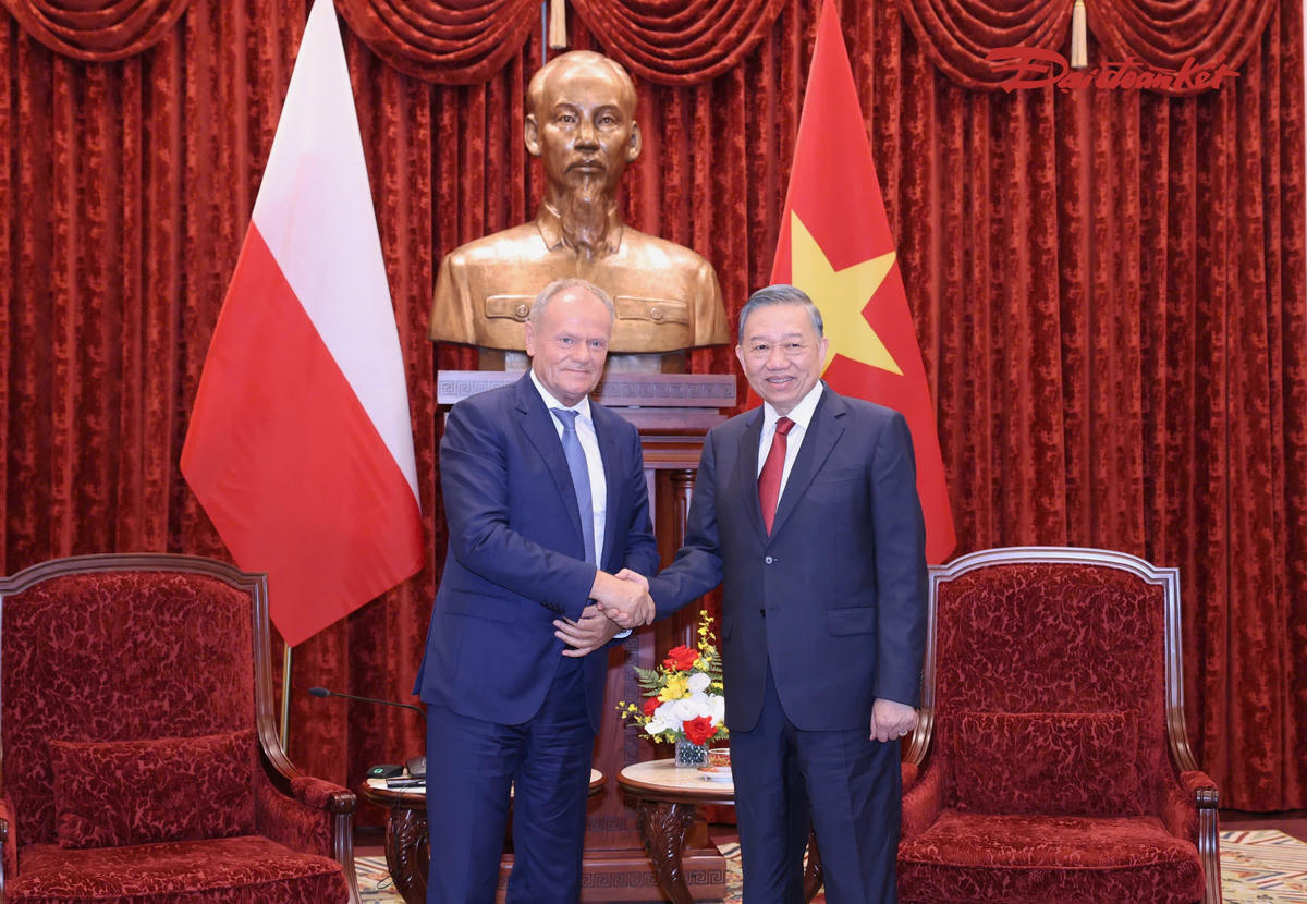Tổng Bí thư, Chủ tịch nước Tô Lâm tiếp Thủ tướng Cộng hòa Ba Lan Donald Tusk.
Ảnh: Quang Vinh