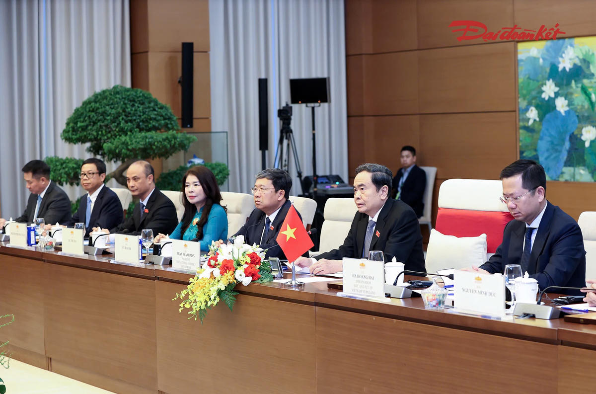 Chủ tịch Quốc hội Trần Thanh Mẫn phát biểu tại hội kiến. Ảnh: Quang Vinh
