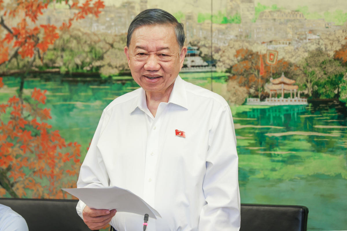 Tổng Bí thư, Chủ tịch nước Tô Lâm phát biểu tại Tổ 1 (Ảnh: Quang Vinh).