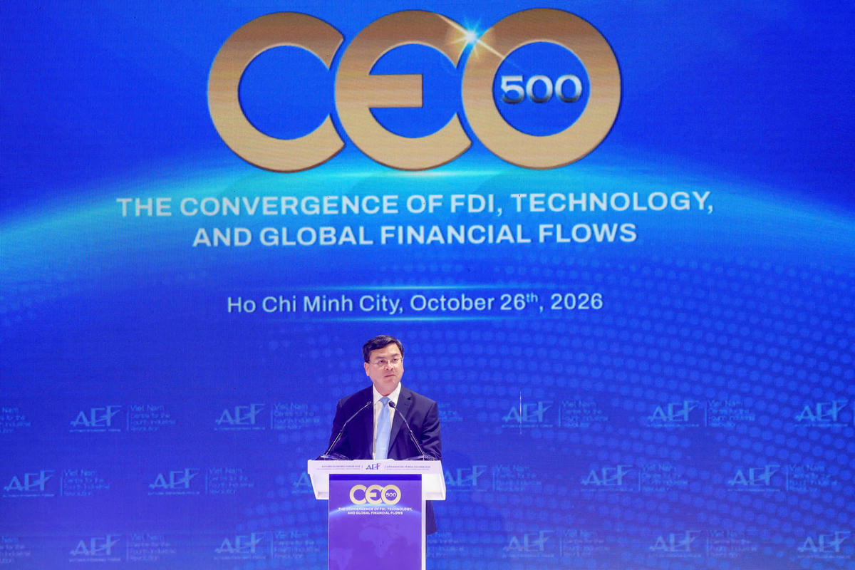 Ông Nguyễn Công Vinh - Phó Chủ tịch UBND TPHCM phát biểu tại Chương trình CEO 500. Ảnh: N.T
