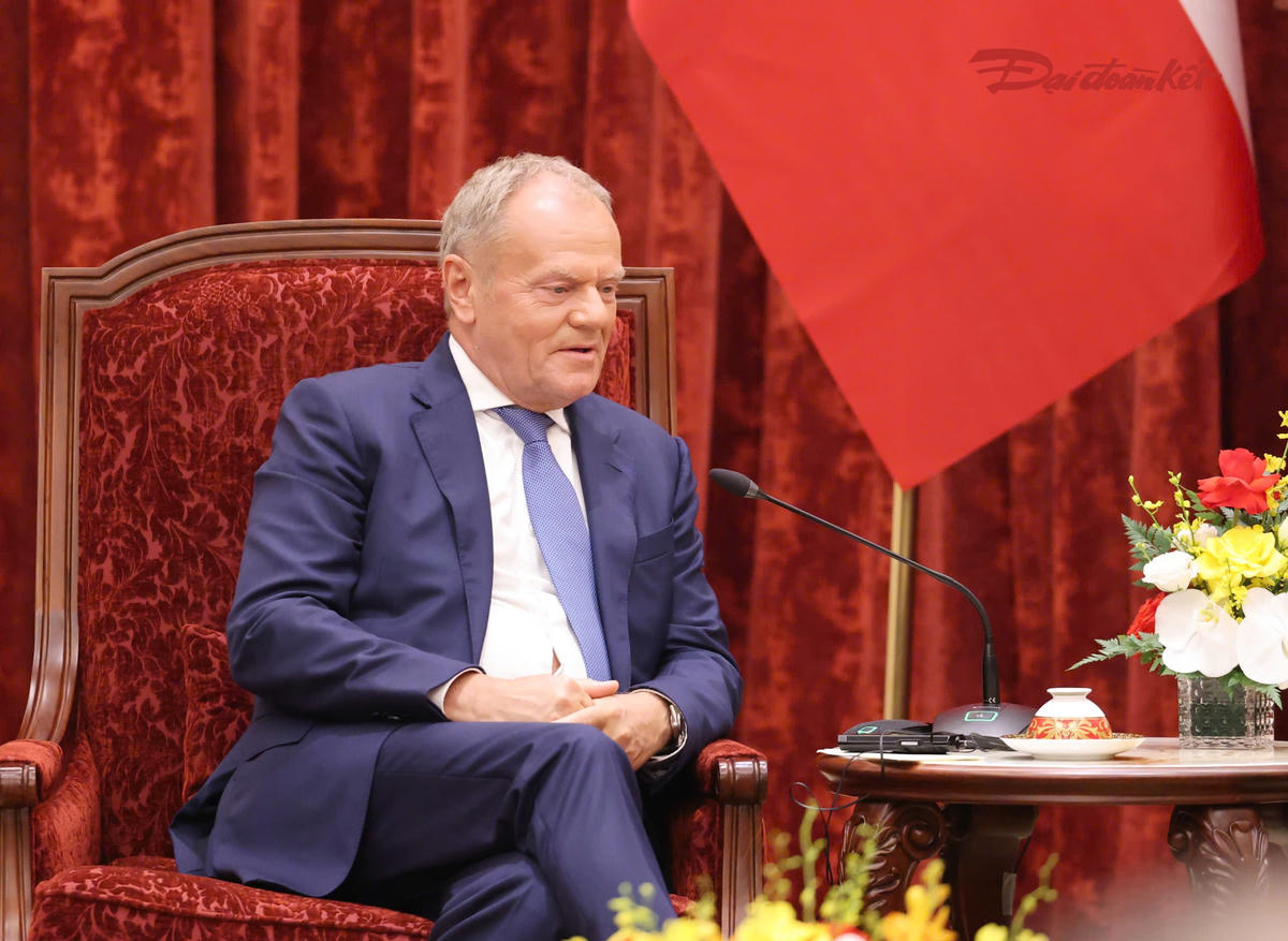 Thủ tướng Cộng hòa Ba Lan Donald Tusk tại hội kiến. Ảnh: Quang Vinh.