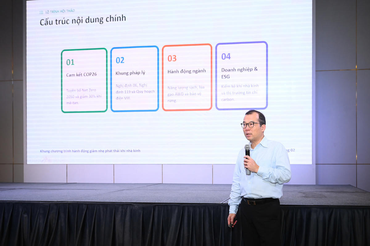Ông Lương Quang Huy, Trưởng phòng Quản lý phát thải khí nhà kính và Bảo vệ tầng ozone (Cục Biến đổi khí hậu). Ảnh: Tùng Đinh