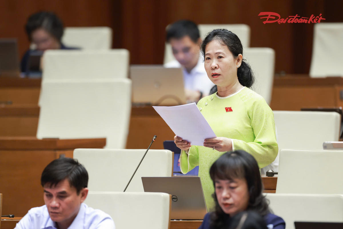 Bà Tô Ái Vang phát biểu (Ảnh: Quang Vinh)