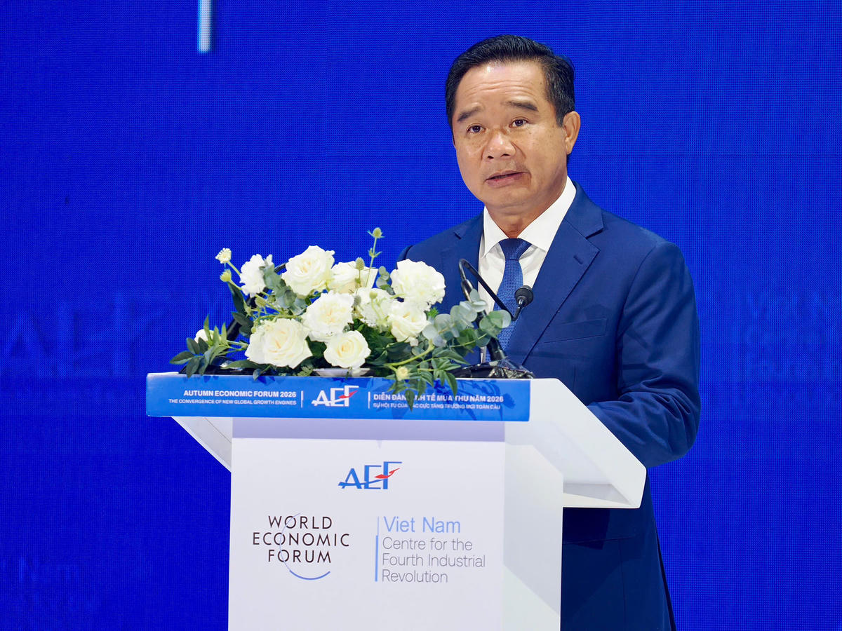 Ông Nguyễn Văn Được, Chủ tịch UBND TPHCM phát biểu bế mạc Diễn đàn Kinh tế Mùa thu 2026. Ảnh: N.T