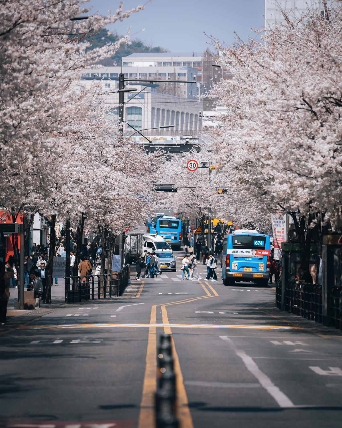 Xe buýt ở Seoul, Hàn Quốc.