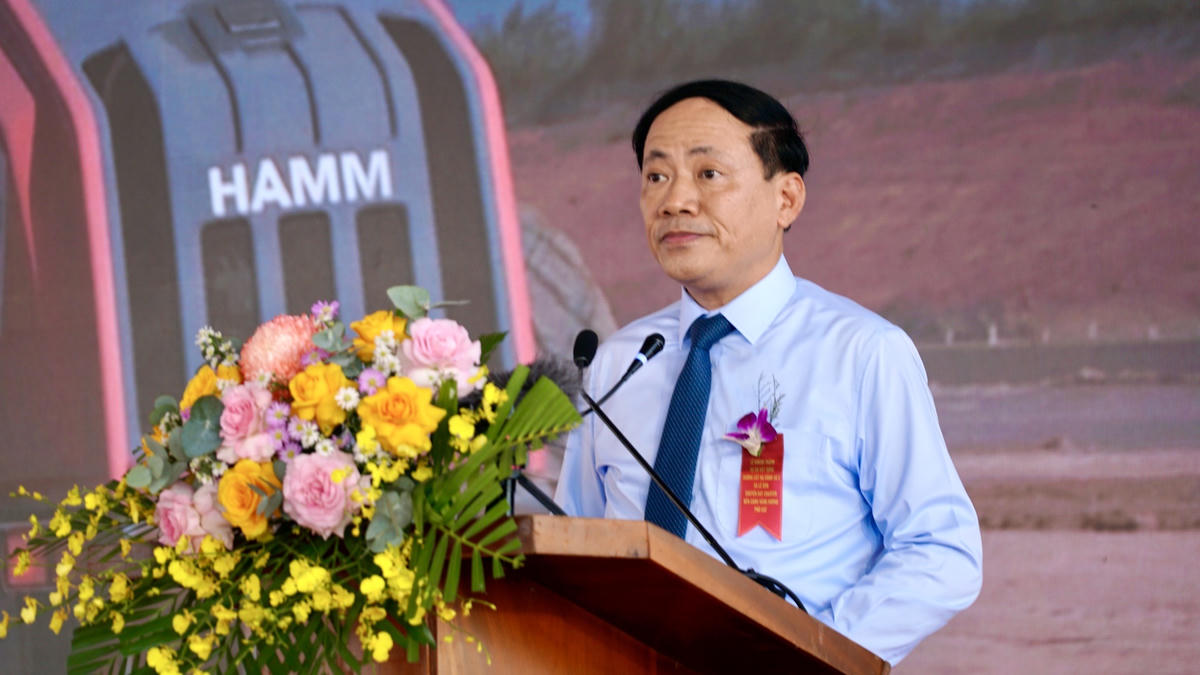Chủ tịch UBND tỉnh Gia Lai Phạm Anh Tuấn phát biểu khánh thành. Ảnh: ĐS.