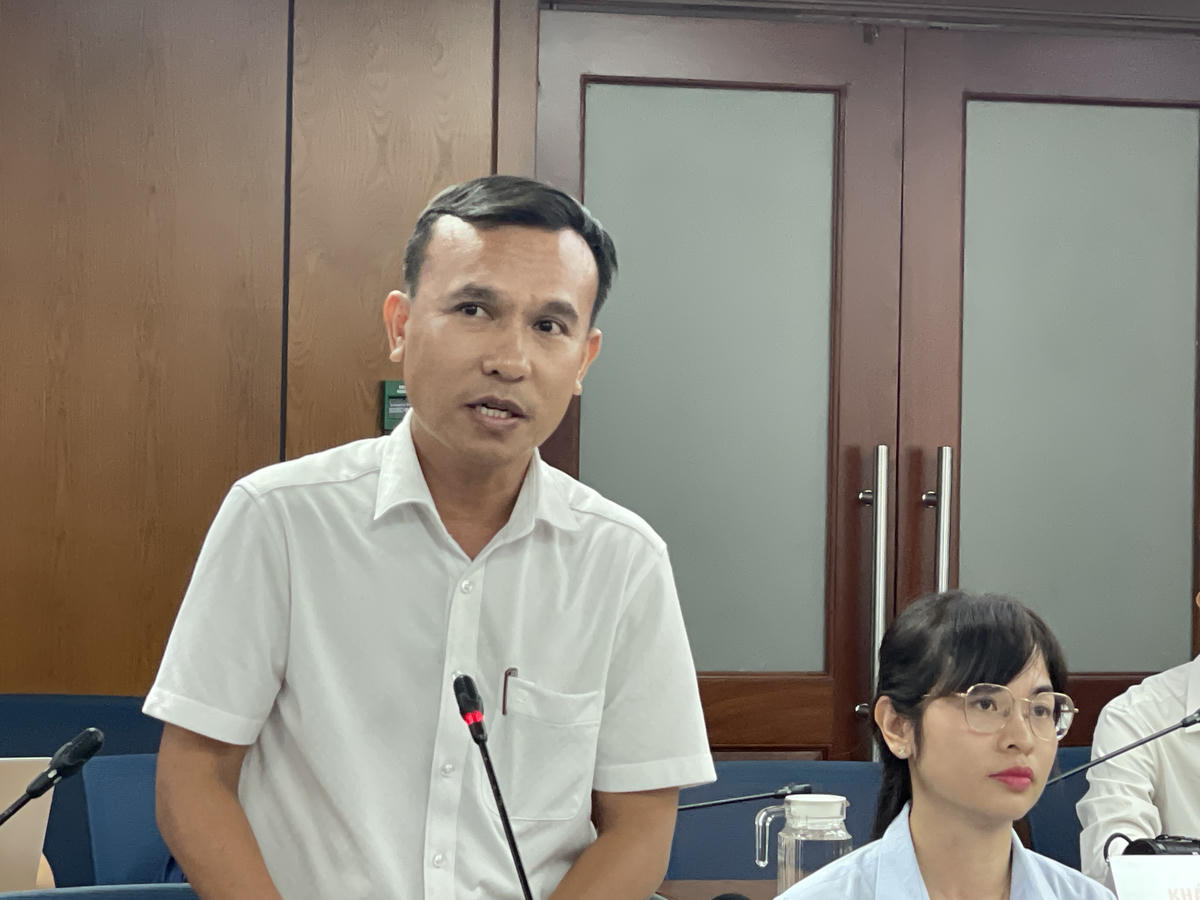 Ông Vũ Anh Dũng phát biểu tại buổi họp báo. Ảnh: Đ.Xá.