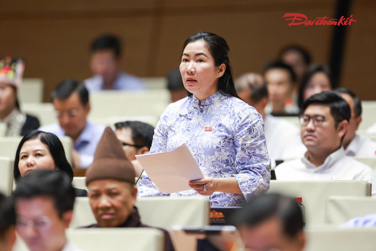 Bà Trần Thị Thu Phước phát biểu (Ảnh: Quang Vinh)
