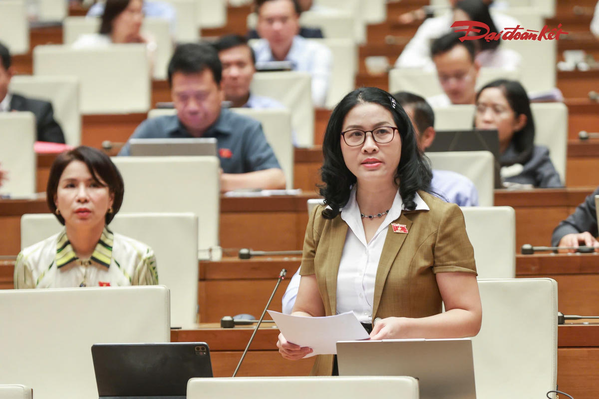 Bà Nguyễn Thị Lan phát biểu (Ảnh: Quang Vinh)