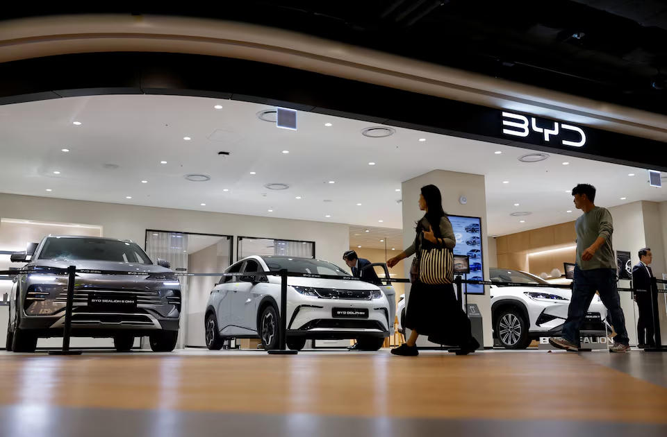 Một phòng trưng bày của BYD tại Seoul, Hàn Quốc.