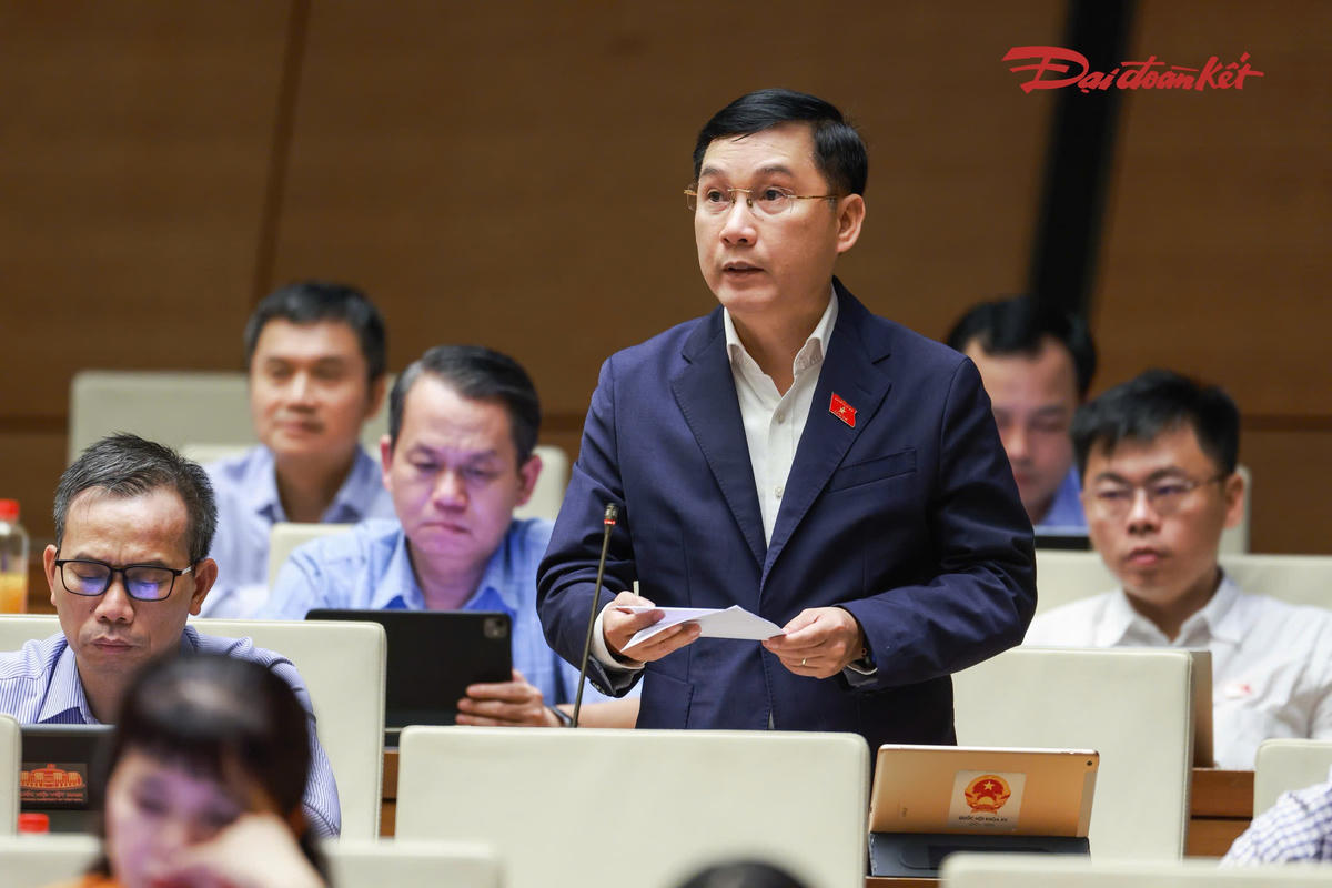 Đại biểu Lê Hoàng Anh (đoàn Gia Lai) phát biểu. Ảnh: Quang Vinh
