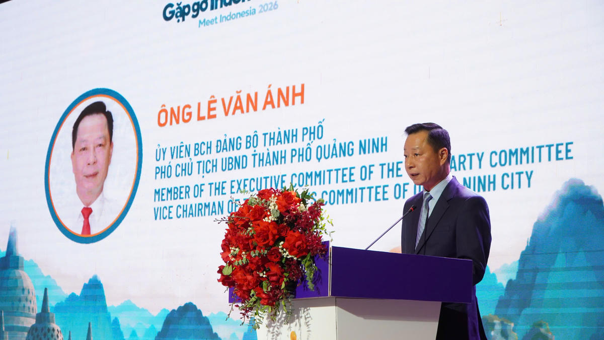 Phó Chủ tịch UBND TP Quảng Ninh Lê Văn Ánh phát biểu tại sự kiện.