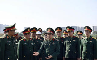 Hợp luyện chuẩn bị cho lễ khai mạc Triển lãm Quốc phòng Quốc tế Việt Nam 2024