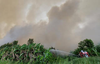 Cháy dữ dội rừng tràm ở Cà Mau