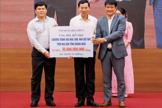 Tập đoàn Hòa Phát ủng hộ tỉnh Quảng Ngãi 30 tỷ đồng xóa nhà tạm, nhà dột nát