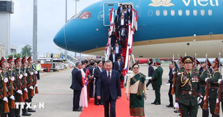 Chủ tịch nước Tô Lâm đến Vientiane, bắt đầu chuyến thăm cấp Nhà nước tới Lào