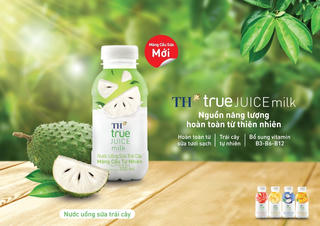 TH ra mắt Nước Uống Sữa Trái Cây Mãng Cầu Tự Nhiên TH true JUICE milk hoàn toàn từ thiên nhiên