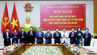 Phú Thọ: Công bố quyết định thành lập tổ chức Đảng trực thuộc và công tác cán bộ