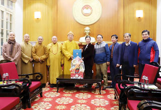 Đoàn Trung ương Giáo hội Phật giáo Việt Nam chúc Tết Uỷ ban Trung ương Mặt trận Tổ quốc Việt Nam
